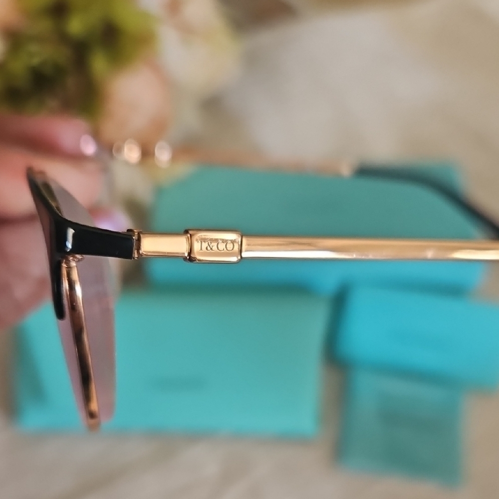Tiffany & Co. Black and Rose Gold Women's Glasses - Picture 4 of 7